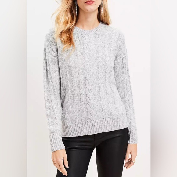 NWT - Loft By Ann Taylor Women's Cable Knit Sweater - Size L - Picture 2 of 8